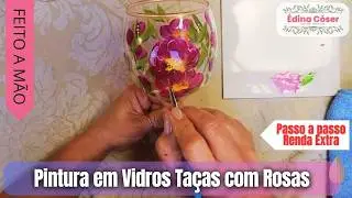 Pintura em Taças de Vidro com Rosas 🌹 | Elegância Feita à Mão