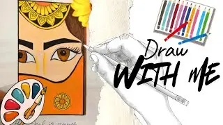 Aesthetic Queen Drawing | Easy Mandala & Portrait Art | Satisfying Art Video 