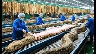 Inside Modern Snake-Leather Factory:From Snake Skin to Luxury Jacket and Bags (Complete Process)