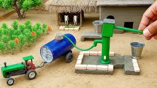 DIY how to make  cow shed | house of animals | horse house &ndash; cow shed | mini hand pump |woodwork