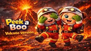 Peek a Boo 🌋 Volcano Version | Fun Lava Adventure Nursery Rhyme for Kids