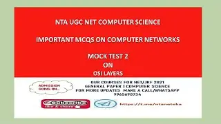 (Mock Test 2) NTA UGC NET Computer Science | Computer Networks MCQs | PGTRB | PGTRB Polytechnic