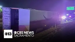 Chase of stolen Amazon semi-truck ends in Roseville