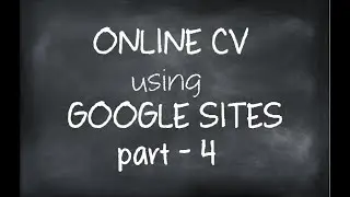 Online CV using Google Sites | Part - 4 | Themes and dividers