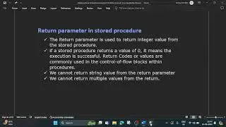 Stored Procedure with Return Parameter (Part 3). Session 23