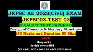 JKPSC AE 2023(Civil) Comprehensive Online Test Series|Design of Concrete & Masonry Structure is Live
