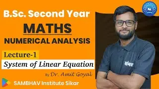 System of Linear Equation - Lecture 1 I B.Sc. Second Year I Numerical Analysis #bsc #maths