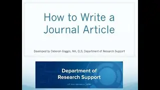 How to write journal articles