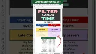 Excel Pro Trick: Filter Data based on Time in Excel using dynamic Filter Function in Excel Formula