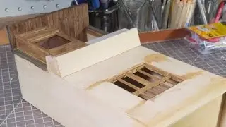 Applying Rice Paper To Basswood For Scale Concrete Texture