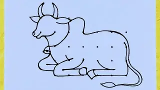 How to draw a OX from dots easy // Easy Bull drawing // OX Rangoli // Mattu pongal kolam
