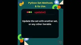 Exploring Python Set Methods 'update()'  #python  #coding  #interview #pythontutorial