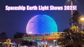 Watching Epcot&rsquo;s Spaceship Earth Light Shows December 2025| Walt Disney World 2025