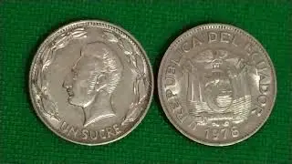 La moneda coleccionable de 1 Sucre del Ecuador.