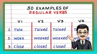 Examples of Regular Verb Forms V1 V2 V3 V4 | 30 Examples of Regular Verb Forms V1 V2 V3 V4