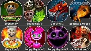Zoonomaly 1 2 Mobile,Zoochosis,Papa Pizza's Pizzeria,Poppy Playtime Chapter 2 3,Hantu Brainrot 3D..