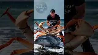 Giant Crab vs Dolphin Rescue 😱 | Starlight AI Ocean Rescue''#shorts