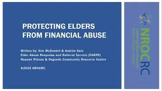 English: Protecting Elders from Financial Abuse Webinar