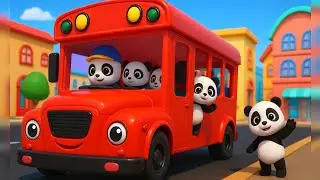 Wheels on the bus go round and round song | english rhymes for babies | Play wheels on the bus panda