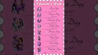 Valentine Week Calendar 📆