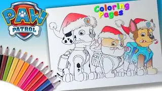 PAW Patrol christmas Coloring Pages For kids. Christmas Puppies Colouring  PAW Patrol Coloring Book