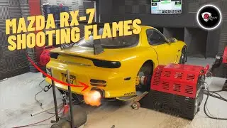 MAZDA RX-7 SHOOTING FLAMES ON DYNO
