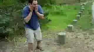 My friend is chased by a real bear!! Good thing he is fast!