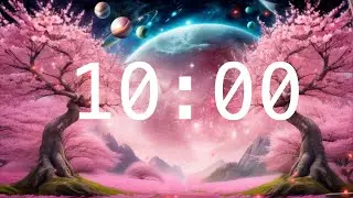 10 Minute Countdown Timer with Alarm | Calming Music | Fantasy Cherry Blossoms