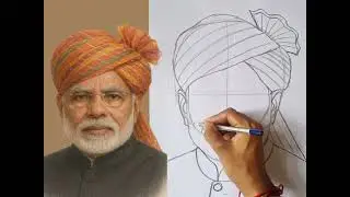 How to draw Narendra Modi Drawing