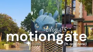 trip to motiongate | summer day, rove hotel, amusement park, dubai, family outing 🌞 vlog 05