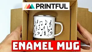 Printful Enamel Mug Unboxing & Review - Print On Demand Enamel Camping Tea Cup