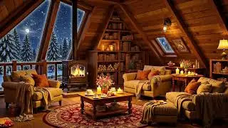 Cozy Winter Cabin Retreat 🎆 Smooth Jazz, Crackling Fireplace & New Year Fireworks for Relaxation