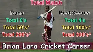 International Cricket Career History of Brian Lara || Princey