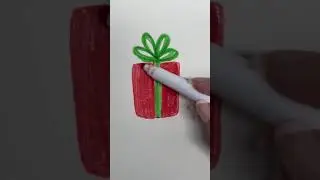 How to Draw Cartoon Christmas Gift 🎁 30 seconds drawings | Quick and Simple #shorts
