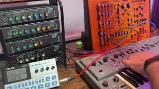 Roland SH101, Boss DR110, Microrack & muted Fusebox X sequence by Analogue Solutions