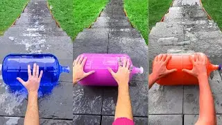 Throwing Bottle Down Stairs -980 | Breaking glass bottle | Crushing crunchy things #asmr #satisfying