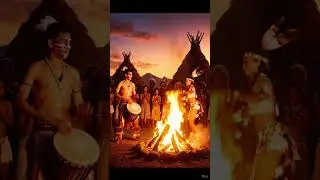 Ancient Tribal Festival Night 🔥#ancientfestival #triballife #ancientworld #aivideo #usa #prehistoric