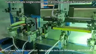 Fully Automatic Single-Color Screen Printing Machine for Cream and Ointment Jars#silkscreenprinting