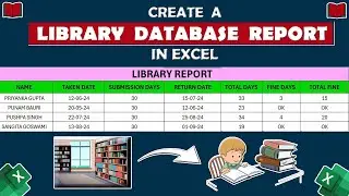 How to Create a Library Database in Excel | Library Report in Excel | Library Book Management Excel