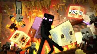 SULFUR CUBE ARMY - Enderman vs Pillager Army - Chaos Cubed Animation (Minecraft Movie Animation)