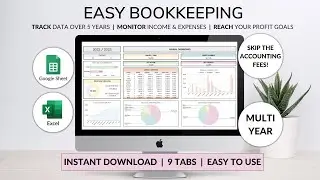 Easy Bookkeeping Tutorial - Accounting Spreadsheet - Income & Expenses Tracker - Tax Tracker
