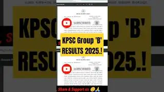 KPSC Group 'B' Results 2025 | KPSC Results 2025 #shorts #kpsc #pdo