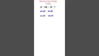 Reasoning clases | Analogy reasoning tricks, Reasoning practice set,RPF,NTPC,SSC CGL,CHSL,SSC GD,MTS