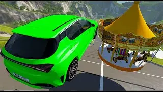 Beamng Drive - High Speed Car Jumps Over Horse Mill | BeamNG-Destruction