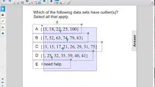 Algebra I Data and SA Box and Whisker Plots Pt 2 Q57