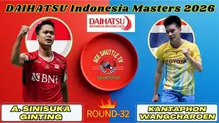 Ginting vs Wangcharoen | Vòng 32 Indonesia Masters 2026 | Badminton Highlights