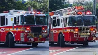 **DOULBE Q2B** FDNY Engine 275 & Ladder 133 Responding urgently from quarters for a gas leak