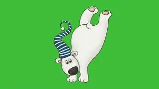 Funny Polar Bear Animation - Green Screen Footage (No Copyright)