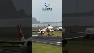 Gear retract on a beautiful end of the day at Madeira Airport