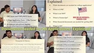 Masters in US : Documents required for MS Applications - Explained | International Student
